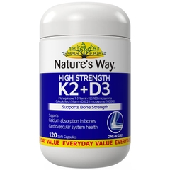 Viên uống hỗ trợ xương chắc khỏe Nature's Way High Strength K2 + D3