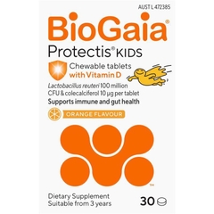 Viên nhai bổ sung lợi khuẩn BioGaia Protectis with Vitamin D 10mcg Orange Flavour