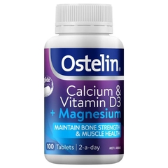 Viên uống bổ sung canxi Ostelin Calcium & Vitamin D3 + Magnesium