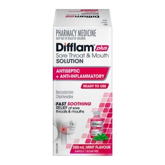 Dung dịch giảm đau họng và khoang miệng Difflam Plus Sore Throat & Mouth Solution Mint