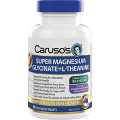 Viên uống bổ sung Magie Carusos Super Magnesium Glycinate + L-Theanine