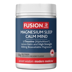 Bột uống hỗ trợ ngủ ngon và thư giãn tinh thần Fusion Magnesium Sleep Calm Mind Lemon Myrtle and Honey Flavour