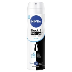 Xịt khử mùi Nivea Black & White Invisible Pure Aerosol Deodorant 72H Protection