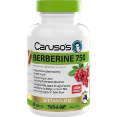 Viên uống hỗ trợ kiểm soát đường huyết Carusos Berberine 750
