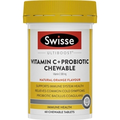 Viên nhai bổ sung Vitamin C và lợi khuẩn Swisse Vitamin C + Probiotic Chewable
