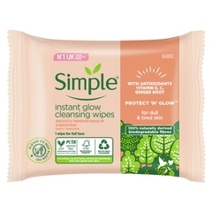 Khăn giấy tẩy trang dưỡng sáng da Simple Micellar Instant Glow Facial Wipes