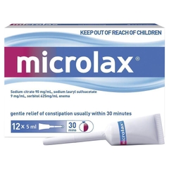 Dung dịch bơm trực tràng trị táo bón Microlax Enemas