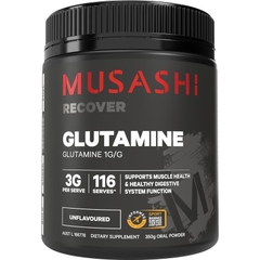 Bột hỗ trợ phục hồi cơ bắp Musashi Glutamine Unflavoured