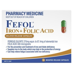 Viên uống bổ sung sắt và axit folic Fefol Iron & Folic Acid Delayed Release