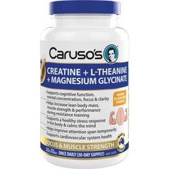 Bột uống hỗ trợ cơ bắp và giảm căng thẳng Carusos Creatine + L Thean + Mag-Gly Powder