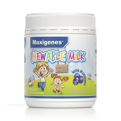 Viên sữa nhai vị việt quất Maxigenes Chewable Milk With Blueberry