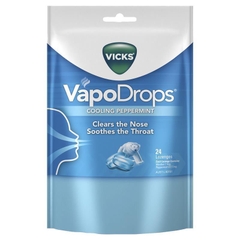 Viên ngậm thông cổ Vicks Vapodrops Blue Cooling Peppermint