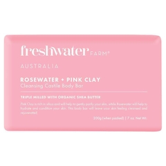 Xà phòng làm sạch Freshwater Farm Australia Rosewater + Pink Clay Cleansing Bar