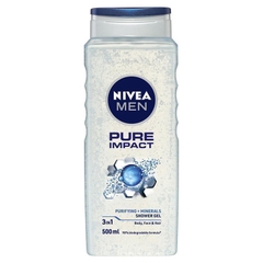 Sữa tắm Nivea Men Pure Impact 3-IN-1 Shower Gel Body Wash