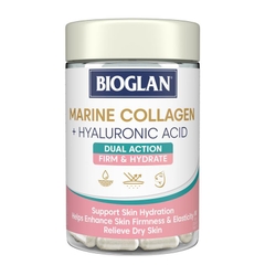 Viên uống hỗ trợ làm đẹp da Bioglan Marine Collagen + Hyaluronic Acid