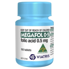 Viên uống bổ sung axit folic Megafol 0.5mg Folic Acid
