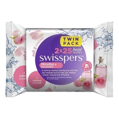 Khăn giấy tẩy trang Swisspers Miceller & Rosewater Facial Wipes