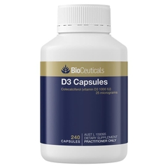 Vitamin D3 phát triển xương khỏe mạnh BioCeuticals D3 Capsules 240 viên