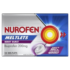 Viên ngậm giảm đau Nurofen Meltlets Pain Relief Berry Burst Ibuprofen 200mg