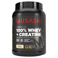 Bột uống hỗ trợ tăng cơ Musashi 100% Whey + Creatine