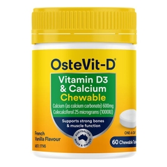 Viên nhai bổ sung Canxi và Vitamin D3 OsteVit-D Vitamin D3 & Calcium Chewable
