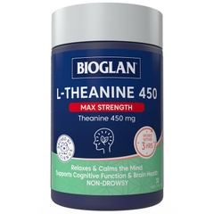 Viên uống hỗ trợ giảm căng thẳng Bioglan L-Theanine 450 Max Strength