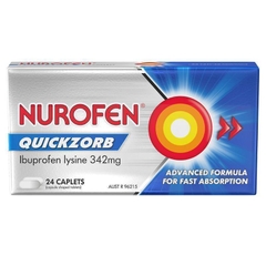 Viên uống giảm đau Nurofen Quickzorb Ibuprofen Lysine 342mg