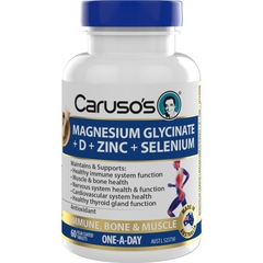 Viên uống bổ sung Magie Carusos Magnesium Gly + D + Zinc + Selenium