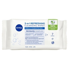 Khăn giấy tẩy trang Nivea 3in1 Refreshing Cleansing Normal & Combination Skin Wipes