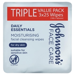 Khăn giấy tẩy trang dưỡng ẩm cho da khô Johnson's Face Care Moisturising Facial Cleansing Wipes For Dry Skin