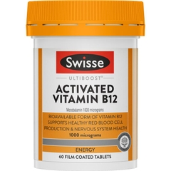 Viên uống bổ sung Vitamin B12 Swisse Ultiboost Activated Vitamin B12 (1000mcg)