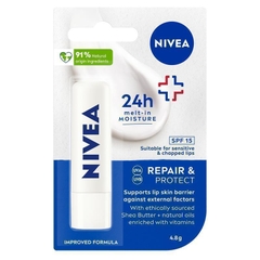Son dưỡng môi phục hồi và bảo vệ Nivea Repair & Protection Moisturising Lip Balm SPF15