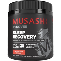 Bột pha uống hỗ trợ giấc ngủ và phục hồi Musashi Sleep Recovery Fruit Punch