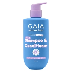 Dầu gội xả 2 trong 1 cho bé Gaia Natural Kids 2-in-1 Shampoo & Conditioner