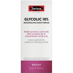 Tinh chất ban đêm tái tạo bề mặt da Swisse Skincare Glycolic 10% Resurfacing Night Serum