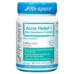 Viên uống hỗ trợ giảm mụn và cân bằng da Life-Space Acne Relief + Skin Rebalance