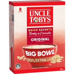 Yến mạch ăn liền Uncle Tobys Oats Quick Sachets Big Bowl Original 368g
