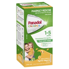 Siro hạ sốt giảm đau cho trẻ em Panadol Childrens 1-5 Years Tutti Frutti
