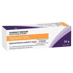 Kem bôi ngoài da Sigmacort Cream Hydrocortisone acetate 0.5% or 5 mg/g
