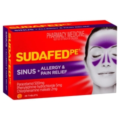 Viên uống giảm viêm xoang, dị ứng và giảm đau Sudafed PE Sinus + Allergy & Pain Relief Tablets