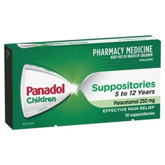 Viên đặt hạ sốt, giảm đau cho trẻ 5-12 tuổi Panadol Suppositories Paracetamol 250mg 5-12 Years