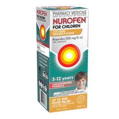Siro hạ sốt và giảm đau cho trẻ 5-12 tuổi Nurofen For Children 5-12yrs Pain and Fever Relief Concentrated Liquid Ibuprofen 200mg/5ml