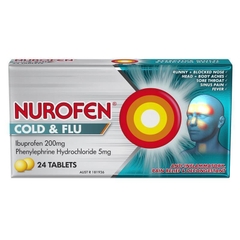 Viên uống giảm đau cảm cúm Nurofen Cold and Flu Pain Relief Ibuprofen 200mg