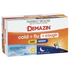 Viên uống giảm cảm lạnh, cúm và ho Demazin Cold + Flu + Cough Day + Night