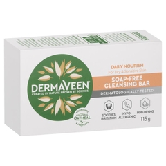 Bánh xà phòng làm sạch dịu nhẹ cho da khô và nhạy cảm DermaVeen Daily Nourish Soap-Free Cleansing Bar for Dry & Sensitive Skin