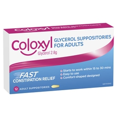 Viên đặt hậu môn trị táo bón Coloxyl Glycerol Adult