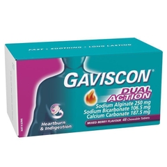 Hỗn dịch giảm ợ nóng và khó tiêu Gaviscon Dual Action Heartburn and Indigestion Relief Mixed Berry