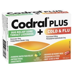 Viên uống giảm cảm cúm và đau họng Codral Plus Cold & Flu + Sore Throat