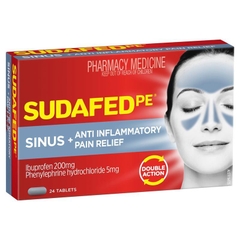 Viên uống giảm đau chống viêm xoang Sudafed PE Sinus + Anti Inflammatory Pain Relief Tablets