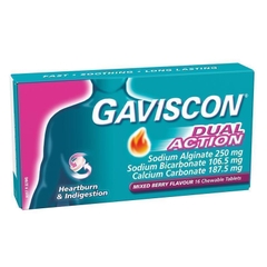 Hỗn dịch giảm ợ nóng và khó tiêu Gaviscon Dual Action Heartburn and Indigestion Relief Mixed Berry